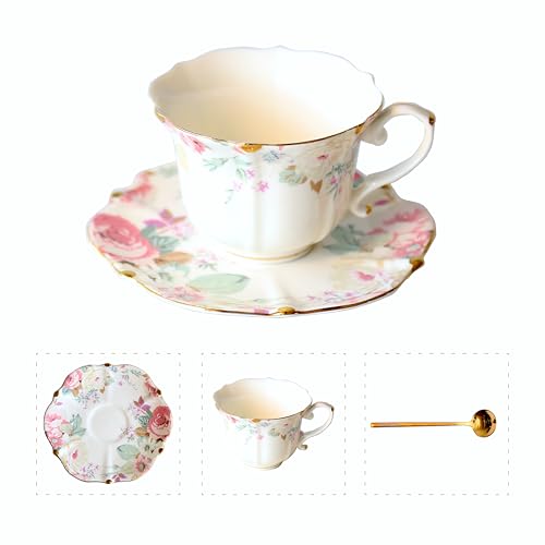 POWDONUNT Vintage Floral Tea Cup Set