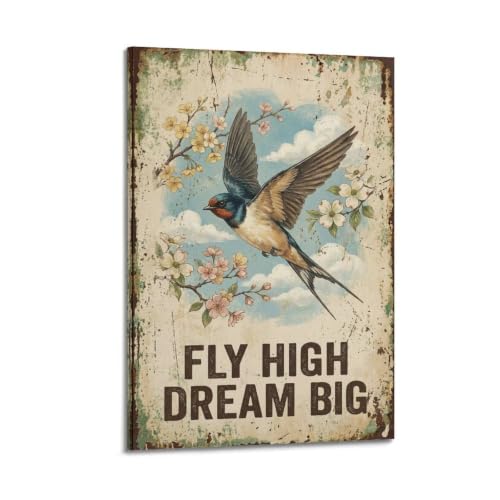 Impression sur toile vintage premium nid de printemps OKAHYS grand format 50x76