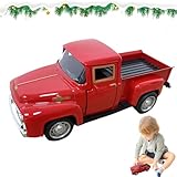 Toque decorativo vintage: realza tu decoración con esta rústica decoración navideña de camión rojo..Su plataforma es perfecta para exhibir flores, plantas pequeñas o suculentas, agregando un delicioso toque de nostalgia a su cocina, baño, sala de estar, estanterías, repisa, jardín o cualquier espacio que necesite un toque vintage..Decoración de camiones antiguos