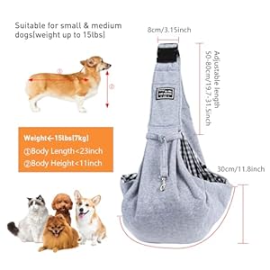 Dog Bag Carrier Sling, Dog Sling Carrier for Small Dogs 15lbs, Dog and Cat Sling Carrier for Outdoor Traveling Subway Dog Bag Carrier Sling, Dog Sling Carrier for Small Dogs 15lbs, Dog and Cat Sling Carrier for Outdoor Traveling Subway