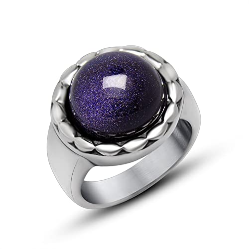 Bague de fiançailles vintage homme en acier inoxydable pour éviter l'usure