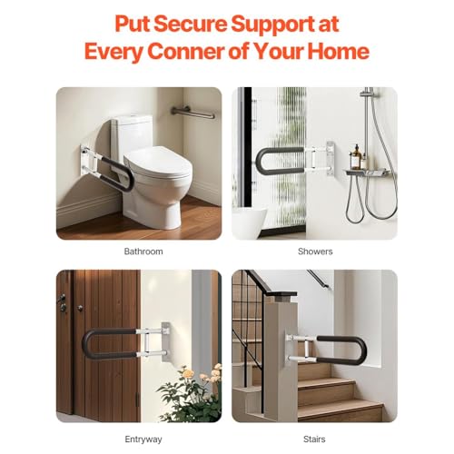 Barre appui toilettes cadre de sécurité WC pmr senior stable - 5