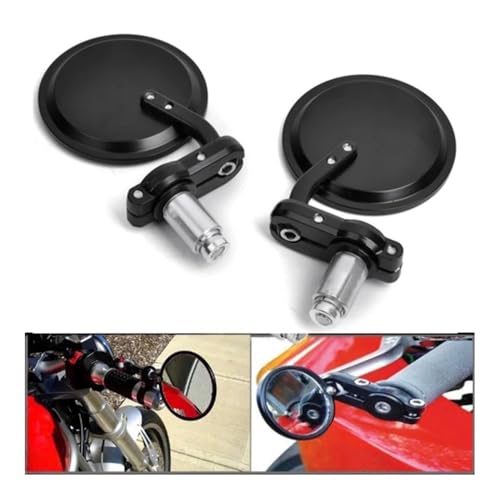 Espejos retrovisores de manillar de 7/8 pulgadas redondos y plegables para moto Cafe Racer 6