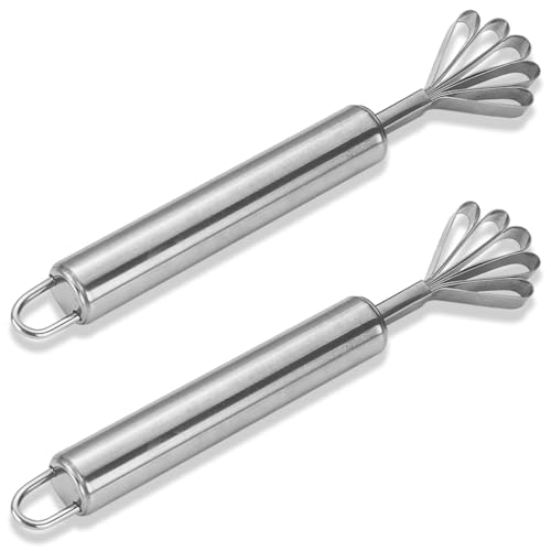 2 Pcs Coconut Meat Scraper,Coconut Scraper, Stainless Steel Coconut Meat Removal Knife,Fish Scaler Remover, Multi-Purpose Planer Peeler Tools for Kitchen