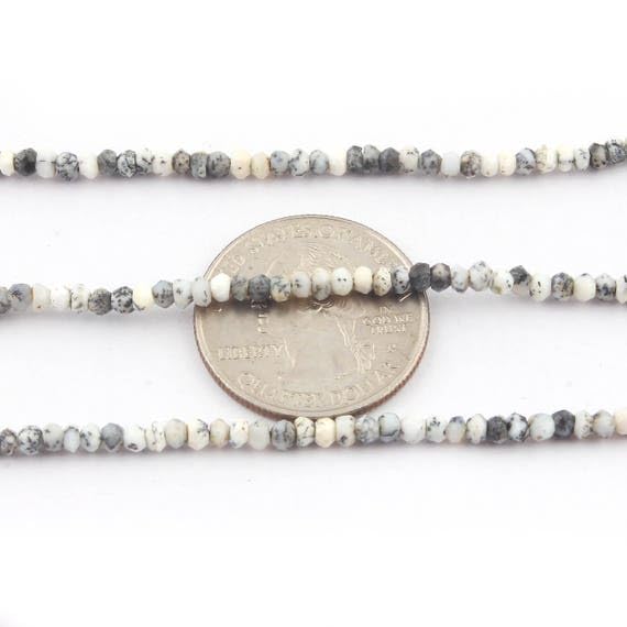Dendrite Opal 3mm perles facettées au perçage parfait pour éviter la casse lors du montage DIY
