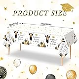 Vanulus 3Pcs She Believed She Could So She Did Tablecloth Class of 2026 Graduation Plastic Table Cover for College Congratulations Party Decorations Graduation Party Supplies 54x 108inch