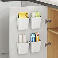 Collazoey 4 Pezzi scatole portaoggetti autoadesive montate a parete, scatola portaoggetti per porta dell'armadio da cucina, per armadietto, bagno, frigorifero, scatola portaoggetti per piccoli oggetti