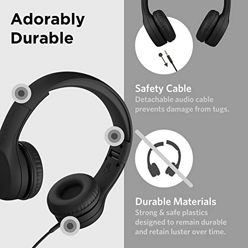 LilGadgets Connect+ Foldable Wired Kids Headphones (Black) — view 3