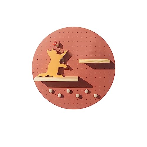 Pièce ronde en bois premium et planche à clous pour décoration de salon