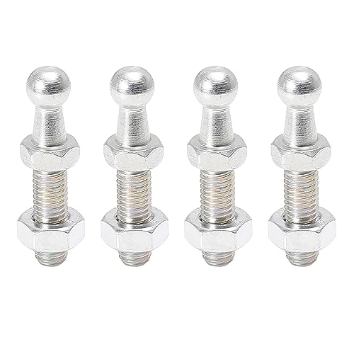 X AUTOHAUX 4er Set Kugelbolzen Gasdruckfeder Kugelzapfen 10mm für Gasdruckfeder Stoßdämpfer M8x25mm Silber