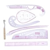  SouiWuzi Ruler Costura Curvas Francesas Métrica Multifunción Patrón Medida Medida Herramienta para Dressmaking DIY Ropa 7 unids, Reglas de Costura y Curvas