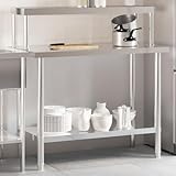 Construction durable et stable : la table de travail est fabriquée en acier inoxydable, ce qui lui confère une résistance à la corrosion et à la rouille pour des années d'utilisation fiable.