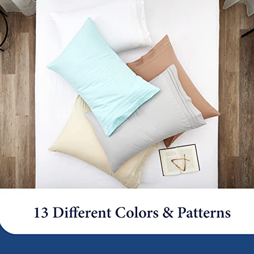 Cosy House Collection Pillowcases Standard Size - Peacock Blue Luxury Pillow Case Set of 2 - Fits Queen Size Pillows - Premium Super Soft Hotel Quality - Cool & Wrinkle Free