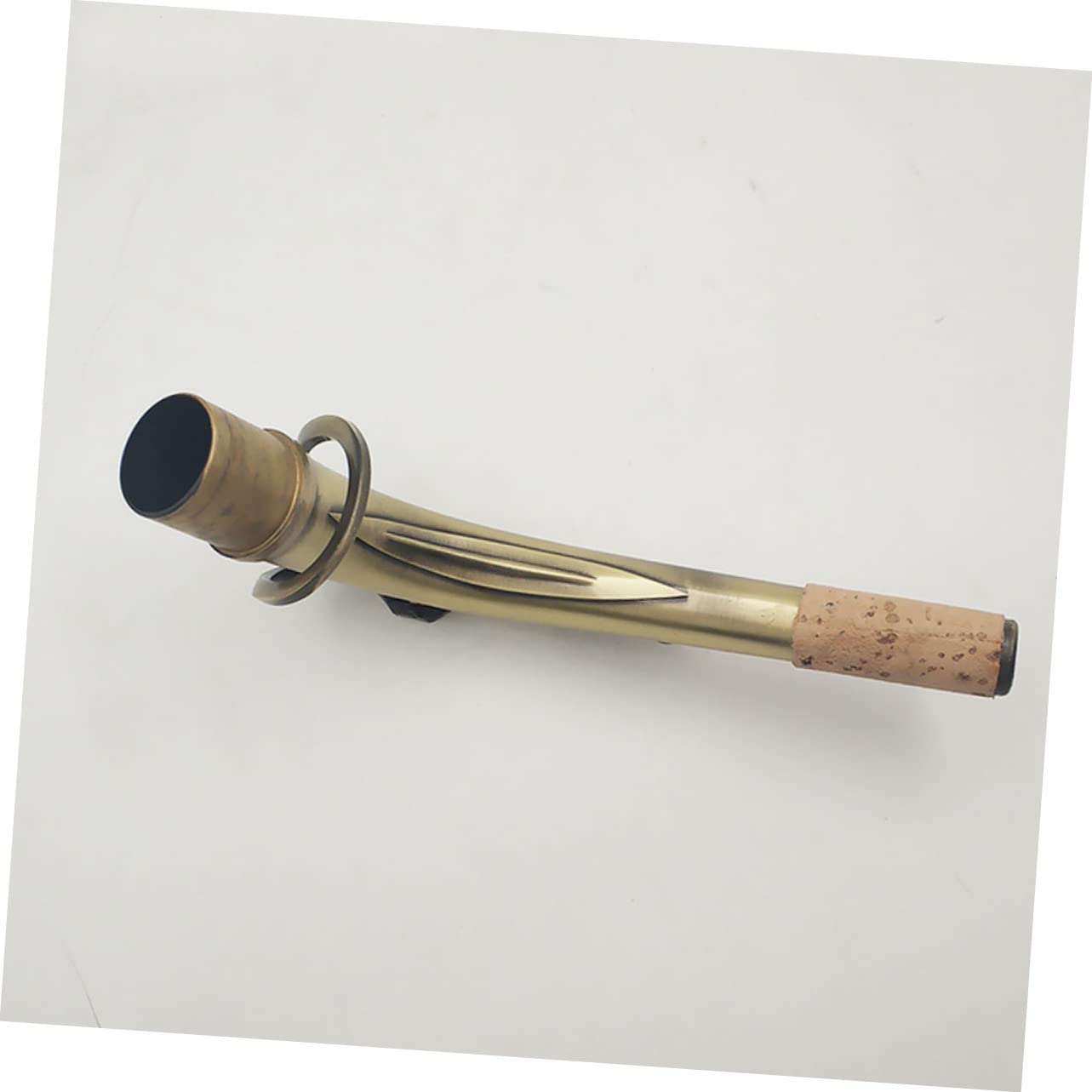 Bocchino per Sassofono Curva Diametro 24, 5mm in Ottone | Ricambio per Sax Alto e Sax, Finitura Oro Antichizzata, Aspetto Elegante