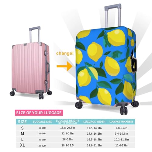 Bright Lemon Pattern Luggage Cover Washable Suitcase Cover Anti-Scratch Luggage Protector Covers Elastic Suitcase Identify XL fits 29-32 Inch Luggage2