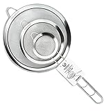 Küche Mania Sieves and Strainers Set – 3 Pack Stainless Steel Fine Mesh Sieve (7cm, 12cm, 18cm) | Rust Free, Dishwasher Safe, Flour Sifter for Baking & Cooking