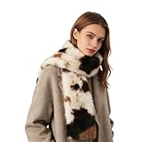 OhMill Écharpe Femme en Fausse Fourrure de Lapin Foulard Chaud Douce Automne Hiver Cache col Châle en Peluche Longue Vintage 194 * 15 CM