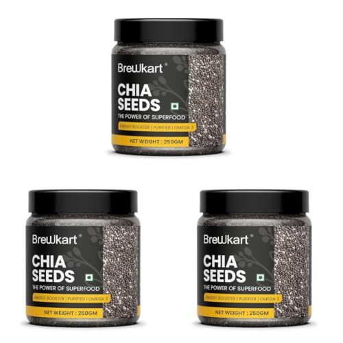 Image of Brewkart Chia Seeds 250 gm (Pack of 3)