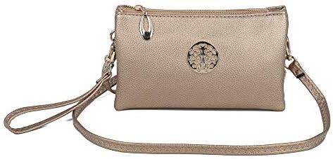 Womens Small Clutch Bags with Wristlet and Long Adjustable Strap