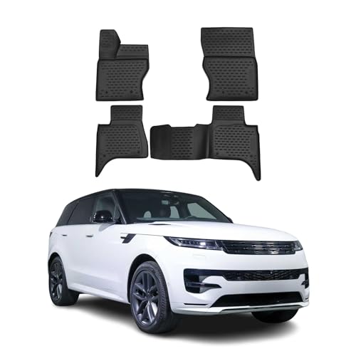 OMAC Floor Mats for Land Rover Range Rover Sport 2014-2022 Car Mats All Weather 3D Custom Fit Rubber Mat Waterproof Odorless TPE Floor Liners Laser Measured Non-Slip (Black)
