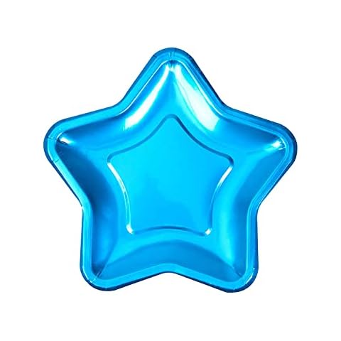 Neviti Foil Star Plate-Blue-Pink-8 Pack papel Cover