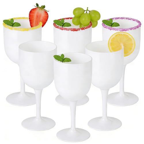 MUXHEL 6 pezzi Bicchieri da vino bianco in plastica, bicchieri da champagne in plastica, bicchieri da vino personalizzati -500ml