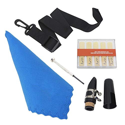 Bnineteenteam 5 in 1 Clarinet Tools,Mouthpiece,Box of Reed,Belt,Cloth and Screwdriver,Nice Tools kit for Clarinet Lovers