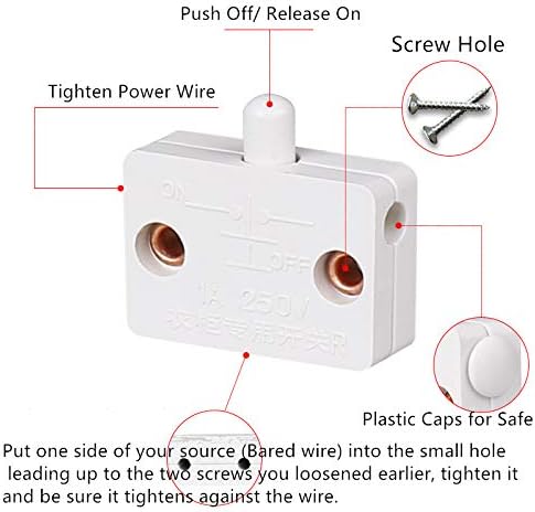 2X Cabinet Lamp Switch Wardrobe Touch Switches Drawers Open on Close Door