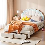 Tissu Doux: La surface du lit 2 personnes est faite d’un tissu de velours doux, qui est confortable au toucher et vous procure le plaisir ultime du sommeil. En même temps, le tissu en velours donne au lit une sensation de luxe