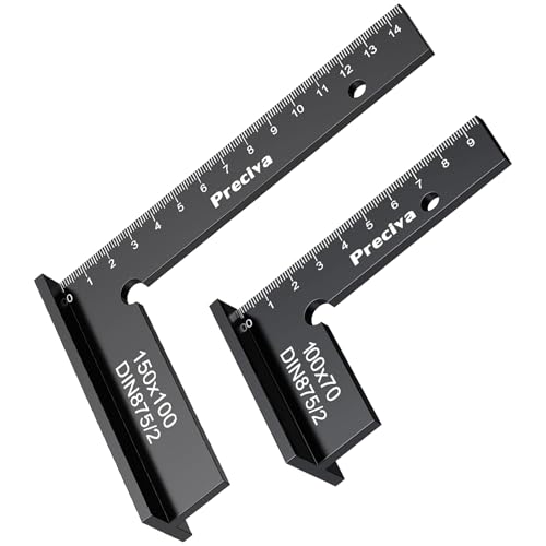 2 Stück Anschlagwinkel set Schlosserwinkel mit Anschlag Zimmermannswinkel mit Messskala(cm) Winkelmesser Metall Schreinerwinkel Tischlerwinkel Klein Metallwinkel 90 Grad für Präzise Arbeiten