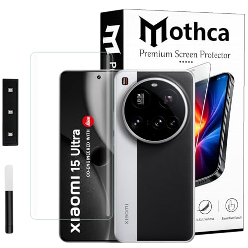 Image of Mothca Curved UV Tempered Glass Screen Protector for Xiaomi 15 Ultra | Transparent | Pack of 1 | Full Screen Coverage with UV Installation Kit