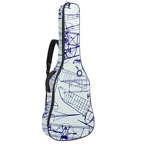 Sac de guitare étanche et épais rouge avec organiseur intégré pour accessoires de musique