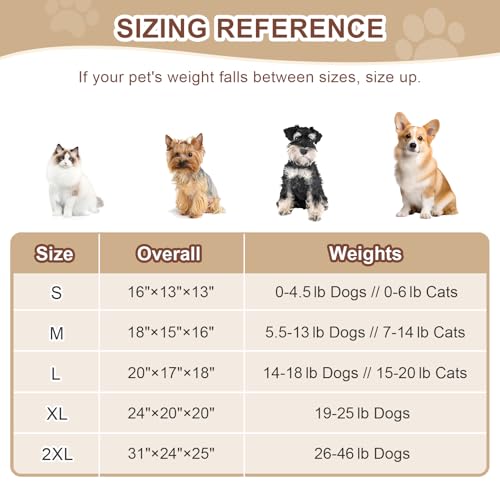 Jiupety Hundehütte Innen, 2XL Größe Indoor Hundehütte für große Hunde, Warme Höhle Schlafnest Bett für Katzen und Hunde, Braun