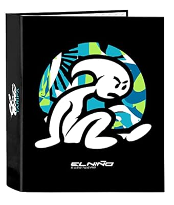 Safta EL NIÑO Green Bali - Carpeta de Folio 4 Anillas, Ideal para Niños de Diferentes Edades, Cómoda y Versátil, Calidad y Resistencia, 27x6x33 cm, Color Negro | Ya disponible en tu tienda friki favorita! En mundofriki.es!