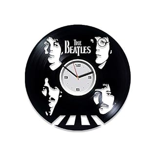 Beatles Vinyl Record Wall Clock 12 Inch Music Gift Idea - Les Beatles, Paul McCartney, John Lennon, RIngo Starr, George Harrison