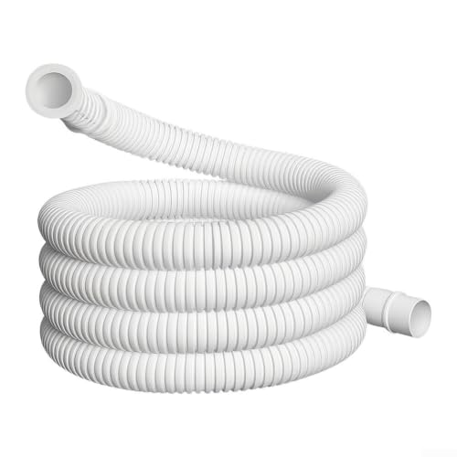 Kondensatschlauch für Klimaanlage, UV- beständig, Abflussrohr für geteilte Einheiten, tragbare AC- Luftentfeuchter, Wärmepumpen, flexibler PVC- Schlauch, weiß, 16 mm Innendurchmesser, mit Kl
