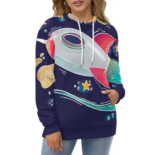 Sweat à capuche fusée spatiale UMENG pour vos soirées décontractées - 5
