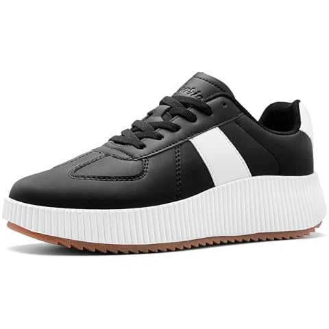 UUBARIS Women's Chunky Platform Fashion Sneakers Dressy Casual Walking Shoes Comfort Tennis Shoes Black Size 8.5 Cover