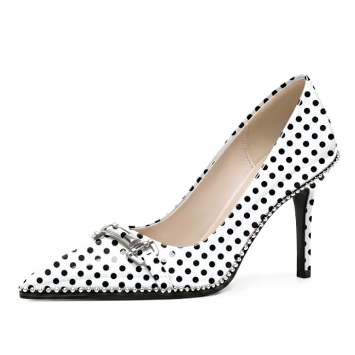 Image of Women's High Heel Pumps Stiletto Heel Pumps for Women Pointed Toe Heels Elegant Classic 3.5 Inch Beaded Pumps