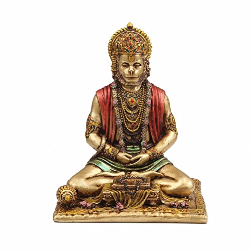 Hanuman ji Murti idole décorative en résine bronze haute finition - 5