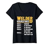 Photo Gallery donna welder hourly rate - funny welder welding lover ironworker maglietta con collo a v Photo Gallery donna welder hourly rate - funny welder welding lover ironworker maglietta con collo a v