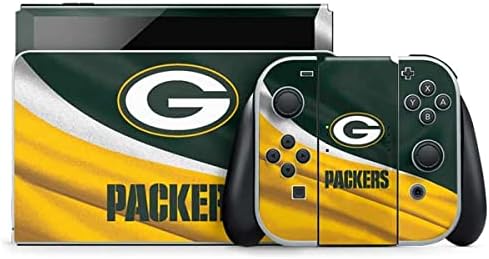 Skinit Decal Gaming Skin Compatible with Nintendo Switch OLED (2021) - Officially Licensed NFL Green Bay Packers Black & White Design
