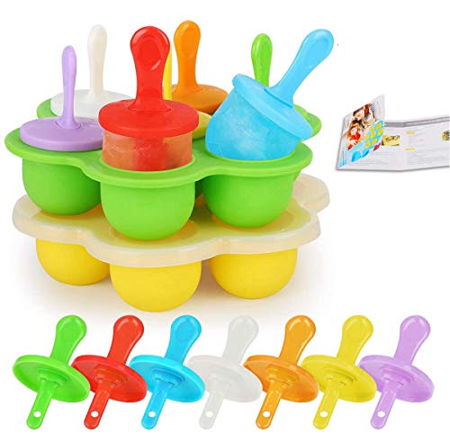 Bnlcd Silicone Pop Mold, Silicone Ice Popsicle, Non-Stick Ice Pop Maker, Baby Food Storage, Food Grade Baby Food Freezer Trays
