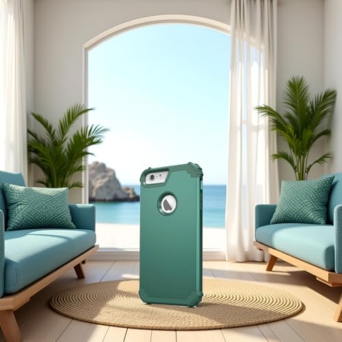 IDweel for iPhone 6S/6 Plus Case with Screen Protector,Graphite Green/Green | Hybrid 3 in 1 Heavy Duty Protection, Shock Absorption Hard PC & Soft Silicone Bumper, Full Body Protective Case Women Girls - image 4