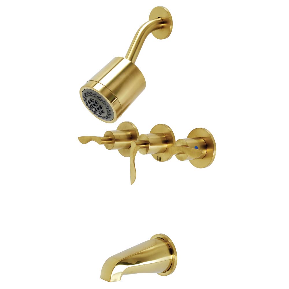 Mitigeur bain douche en laiton brossé Serena Kingston Brass KBX8137SVL luxe