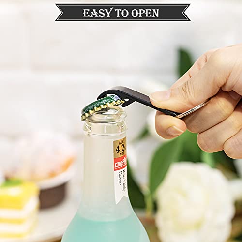 100 Pieces Aluminum Bottle Opener Keychain Pocket Small Bar Claw Beverage Keychain Ring Heavy Duty Black Beer Bottle Opener For Home Kitchen Bar Bartender Wedding Party #TOP3