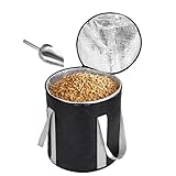 9 kg Holzpellet-Aufbewahrungstasche, wasserdichter Pellet-Aufbewahrungsbehälter für Grill und Smoker, hält Pellets trocken, tragbare Outdoor-Grill-Brennstoffaufbewahrung (1 Stück, 9 kg)