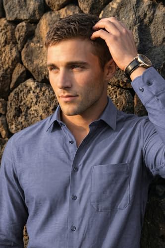 Image of Louis Philippe Men's Slim Fit Easy to Iron Everyday wear Premium Cotton Full Sleeve Solid Formal Shirt