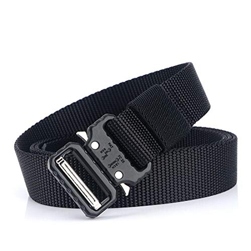 Image of 1 Inch Nylon Tactical Belt Quick Release Metal Buckle Heavy Duty Military Sports Skinny Webbing Work Belts for Men