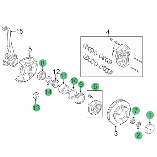 930-417K (Non-ABS) - Front Wheel Hub Bearing Complete Repair Kit Assembly Compatible with [4WD] 1996-2000 Toyota 4Runner, 1995-2003 Toyota Tacoma, 2000-2002 Toyota Tundra by QJZ - Used condition - Image 7